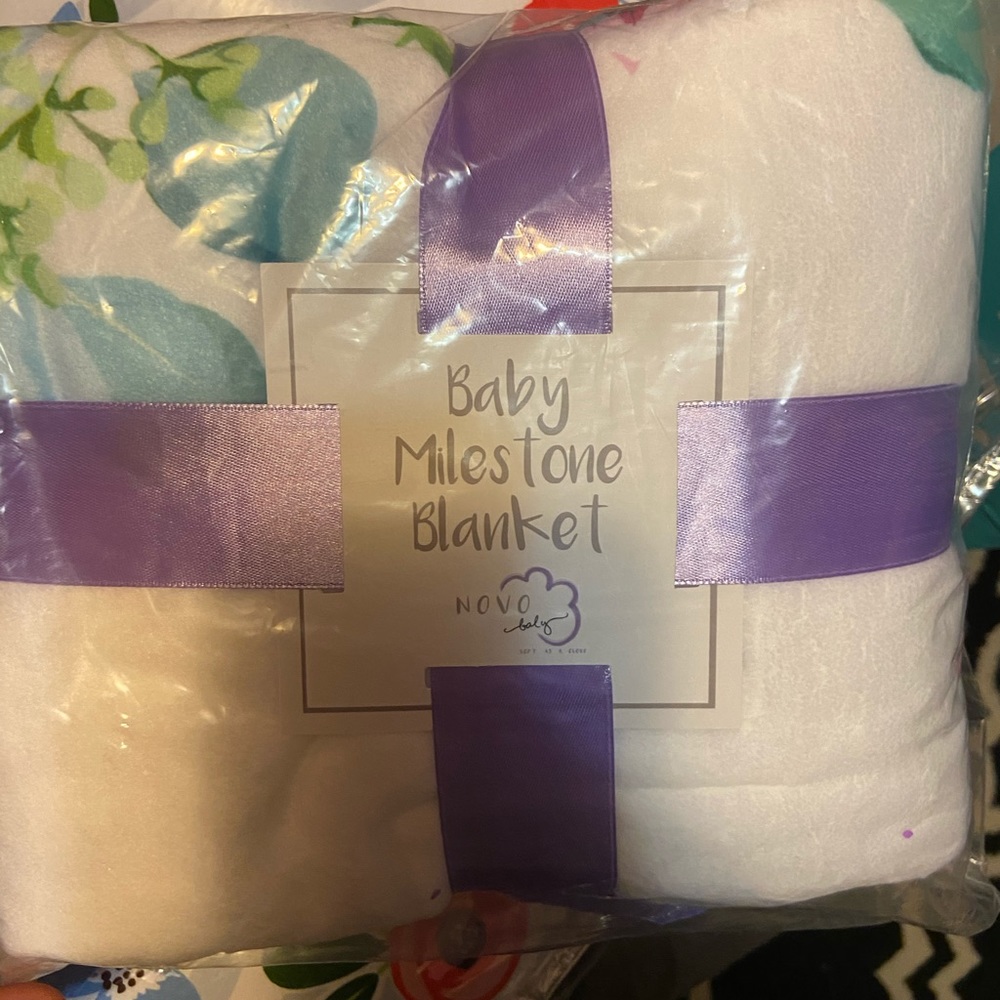 Baby milestone blanket and headband